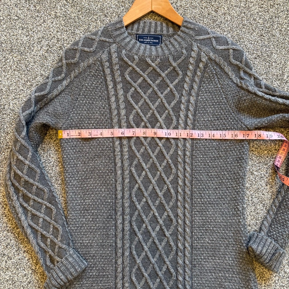 Kiel James Patrick Gray Cable Knit Sweater Dress Small – Classic Preppy Winter S - Picture 5 of 10